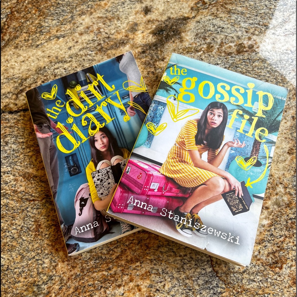 THE GOSSIP FILE and THE DIRT DIARY by Anna Staniszewski! DUO SALE!